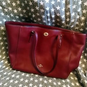 Red maroon coach purse